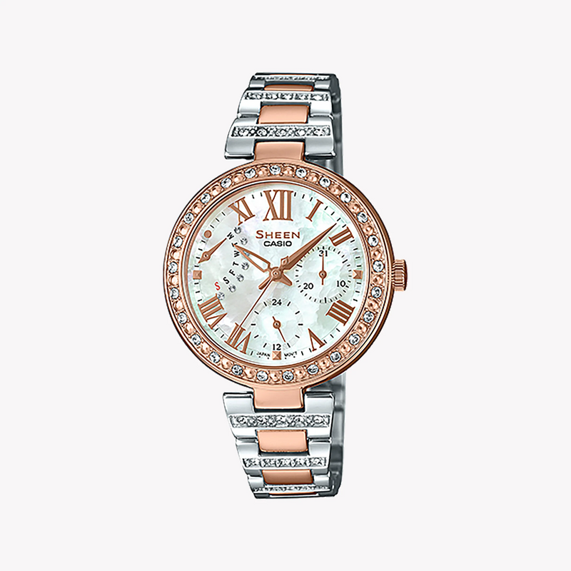 Casio She-3043spg-7budr Sporty Elegance - Chic Women's Watch With Sparkling Crystals & Water Resistance by i-watch