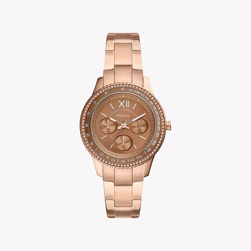 Fossil Women's Rose Gold Watch, Brown Dial | Es5109 by i-watch