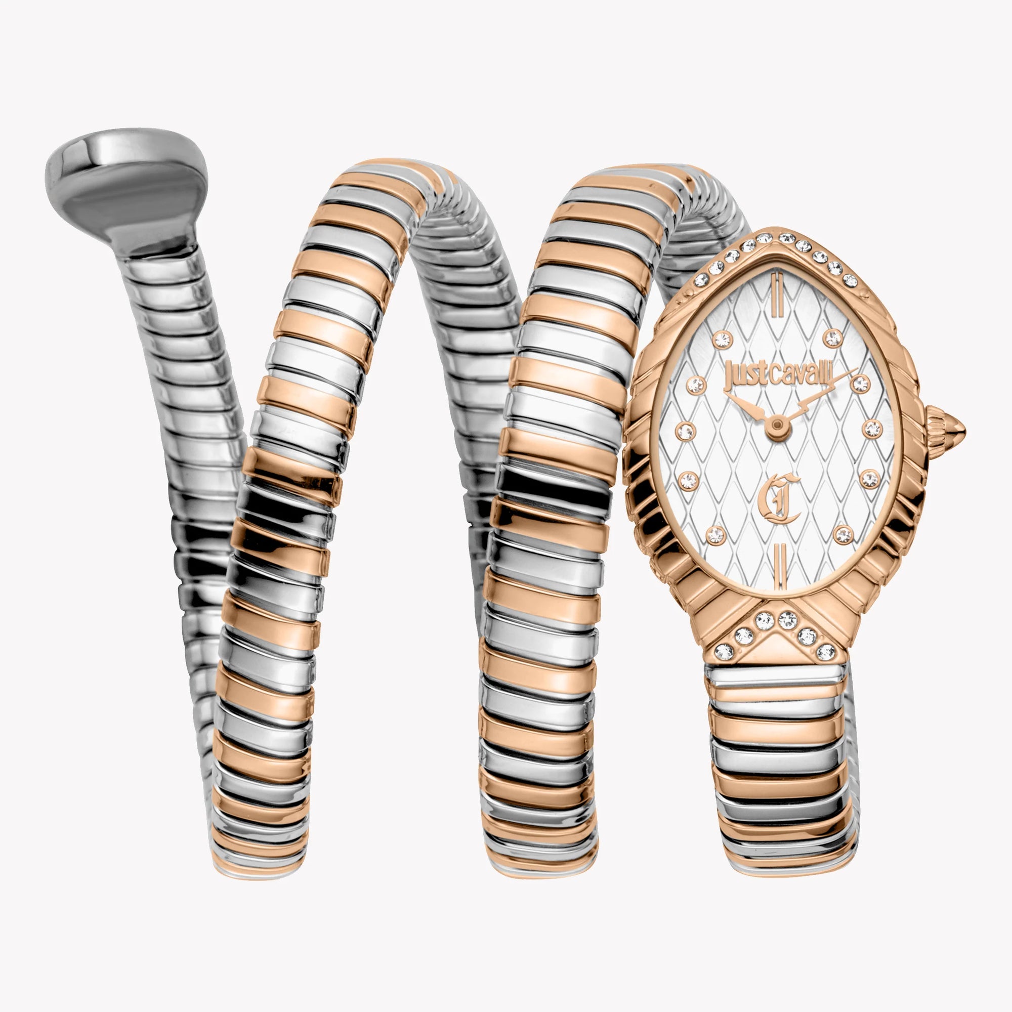 Just Cavalli Women's Two-Tone Watch, Silver & Rose Gold