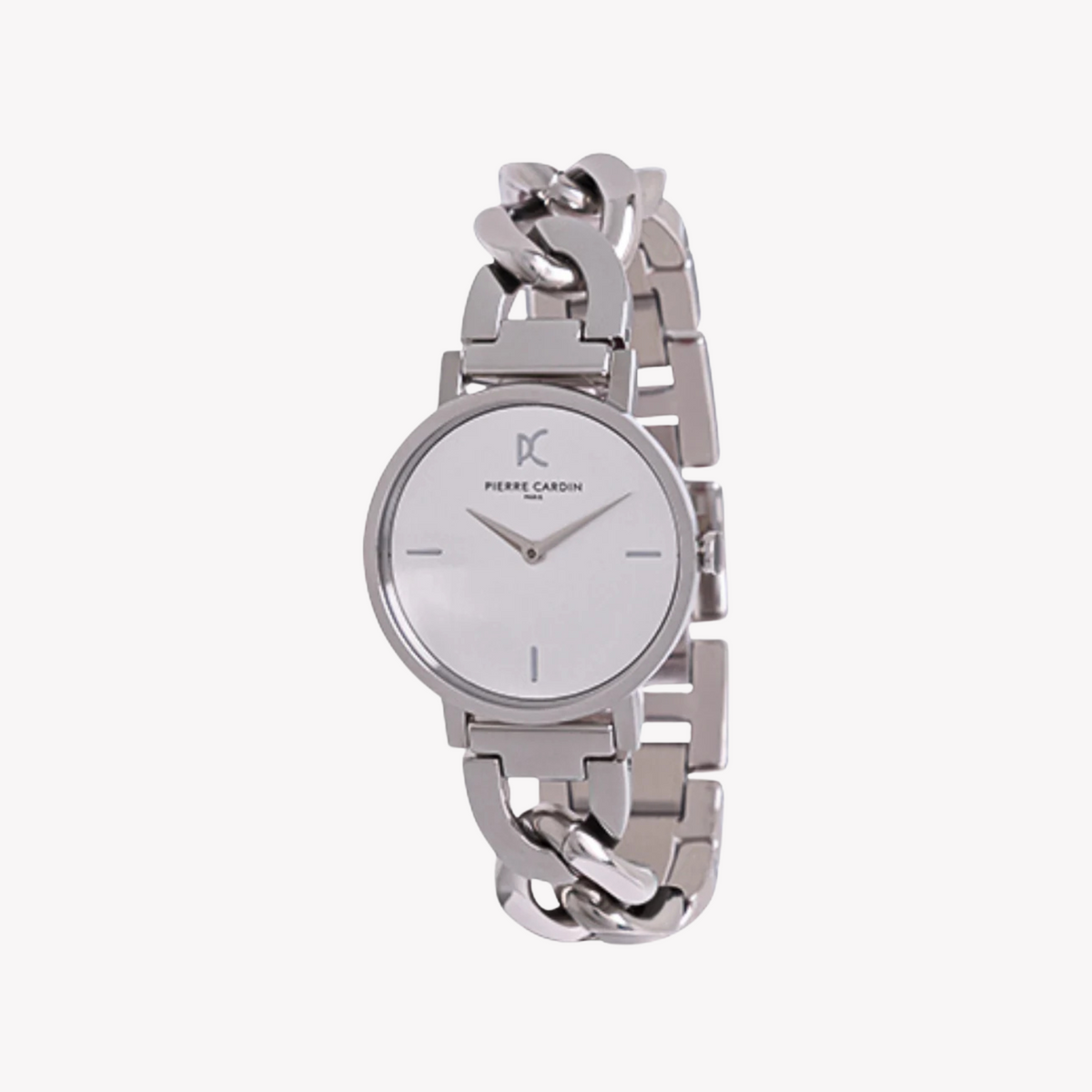 Pierre Cardin Women's Silver Metal Watch, White Dial | Ccm.0535