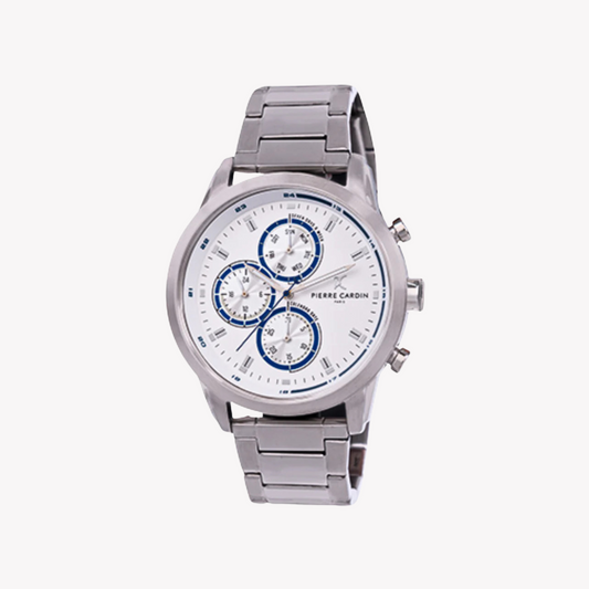 Pierre Cardin Men's Silver Watch, White Dial | Ccp.5004