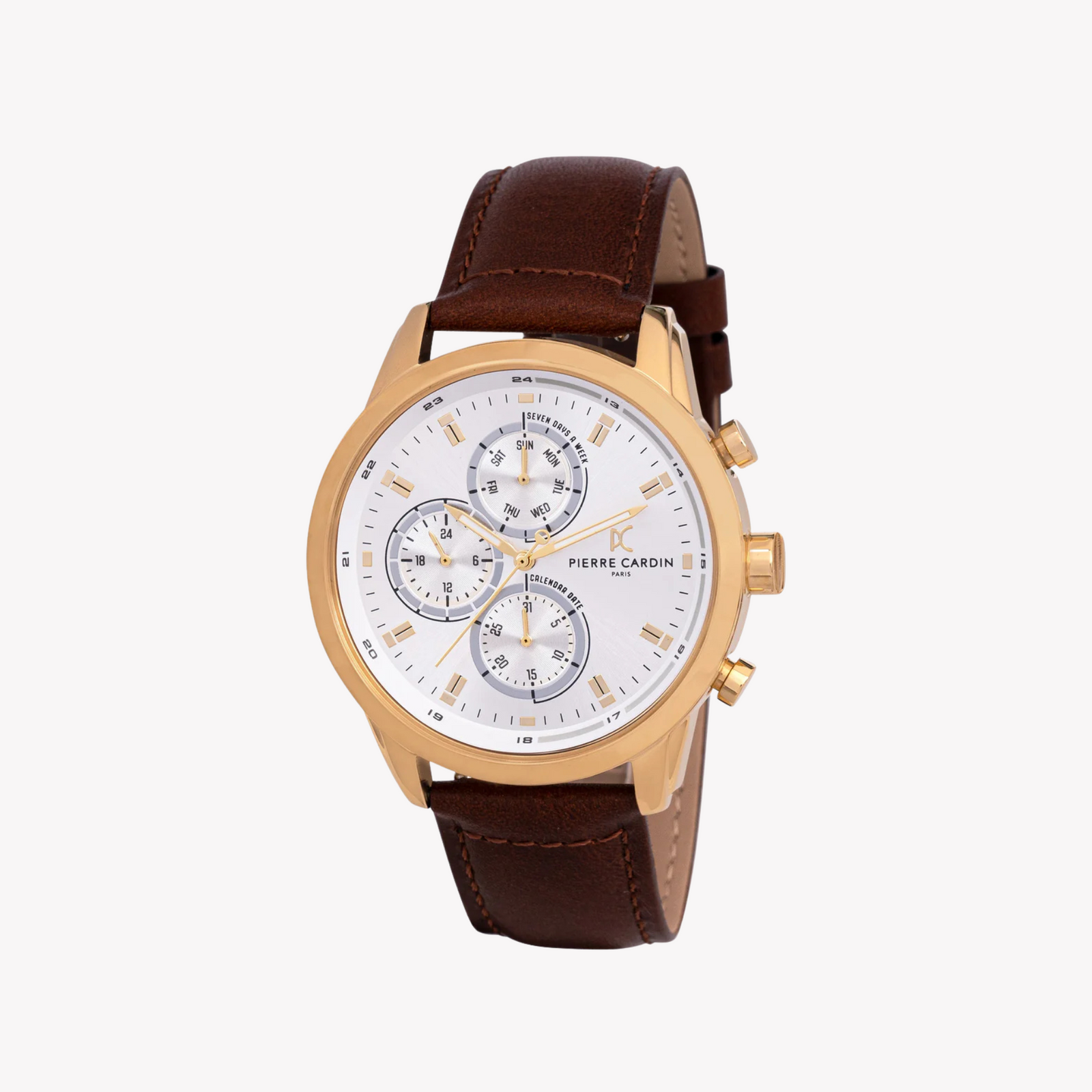 Pierre Cardin Men's Brown Leather Watch, Gold Case | Ccp.5008 by i-watch