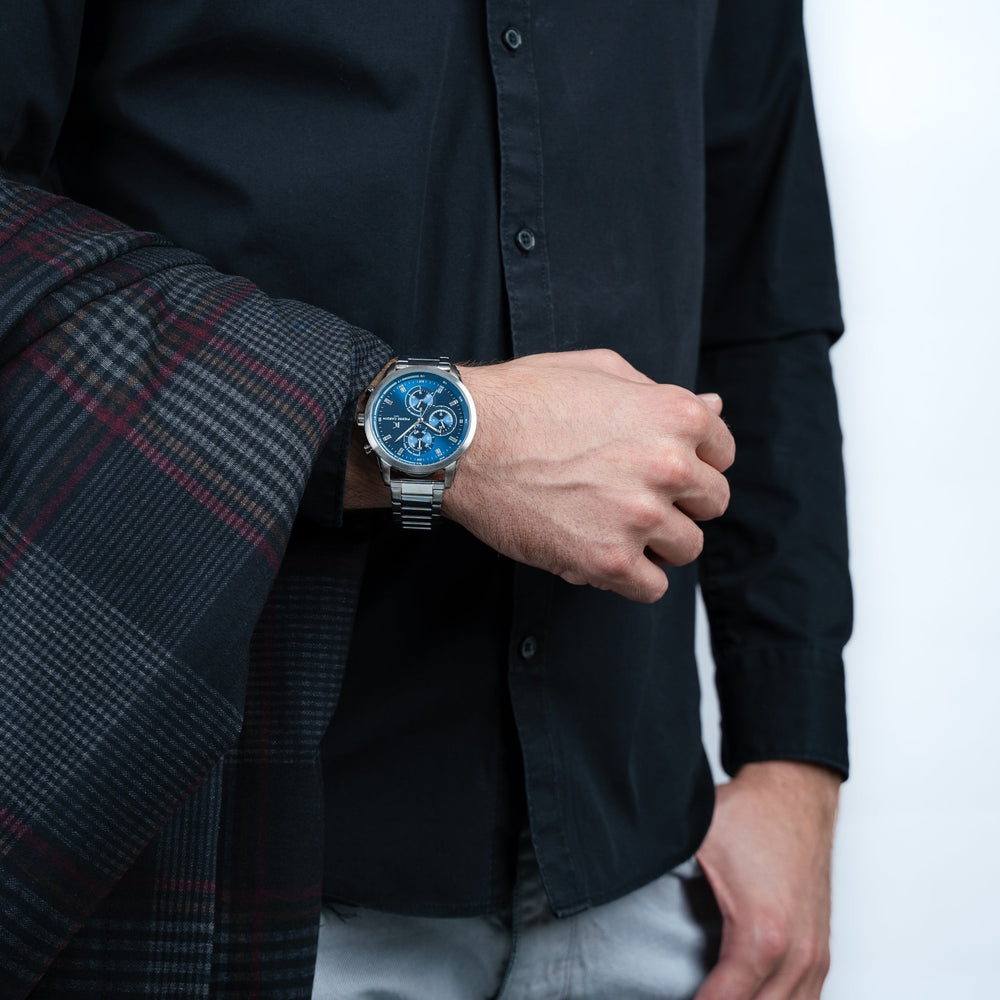 Pierre Cardin Men's Silver Metal Watch, Blue Dial | Ccp.5005 by i-watch