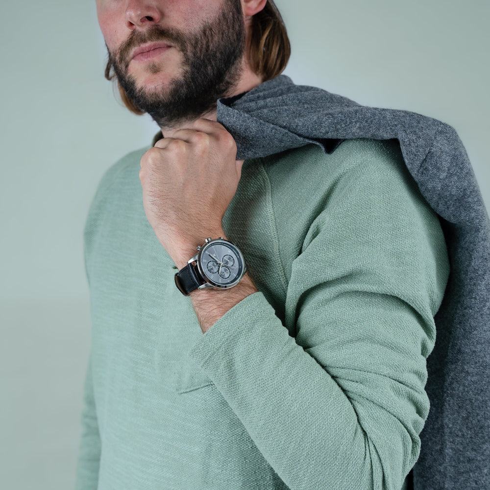 Pierre Cardin Men's Black Leather Watch, Silver Case | Ccp.5006 by i-watch