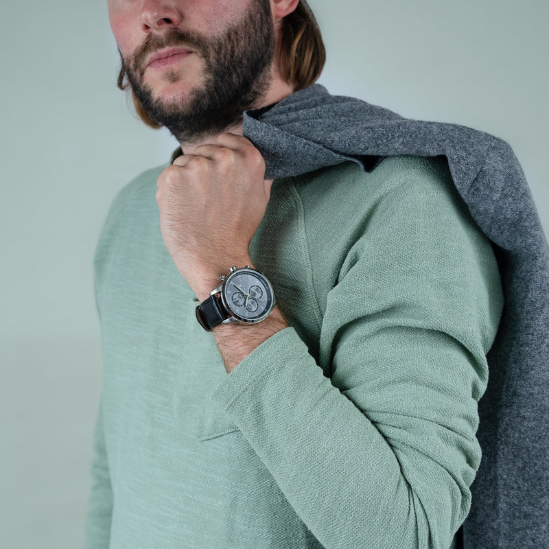 Pierre Cardin Men's Black Leather Watch, Silver Case | Ccp.5006 by i-watch