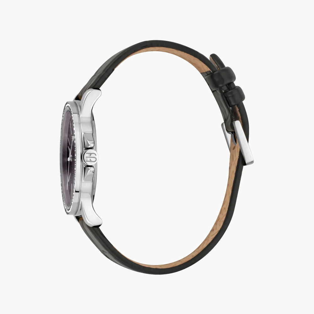 Esprit Women's Black Leather Watch, Burgundy Dial | Es1l235m0095 by i-watch