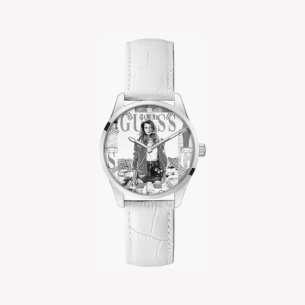 Guess Women's White Leather Watch, Stainless Steel Case | Gw0289l1 by i-watch