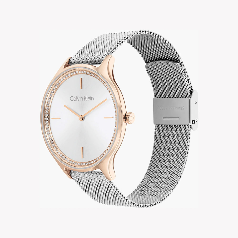 Ck Calvin Klein Women's Rose Gold Watch, Silver Dial | K3m21121g by i-watch