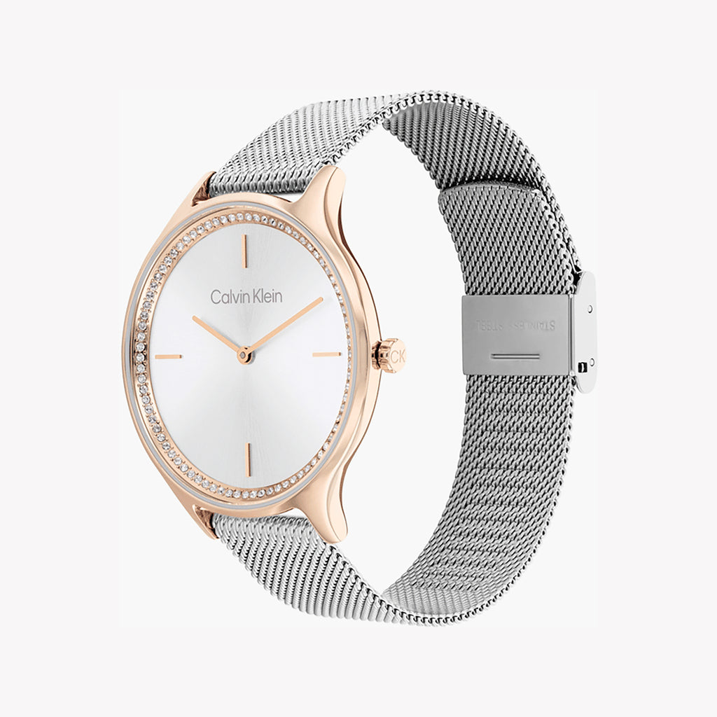 CK CALVIN KLEIN NEW COLLECTION - ELEGANT ROSE GOLD WOMEN'S WATCH WITH SILVER DIAL-i-Watch-2