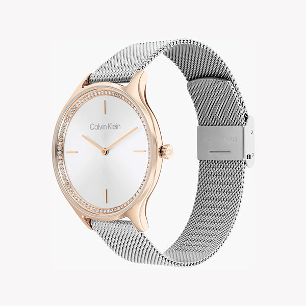 Ck Calvin Klein Women's Rose Gold Watch, Silver Dial | K3m21121g by i-watch