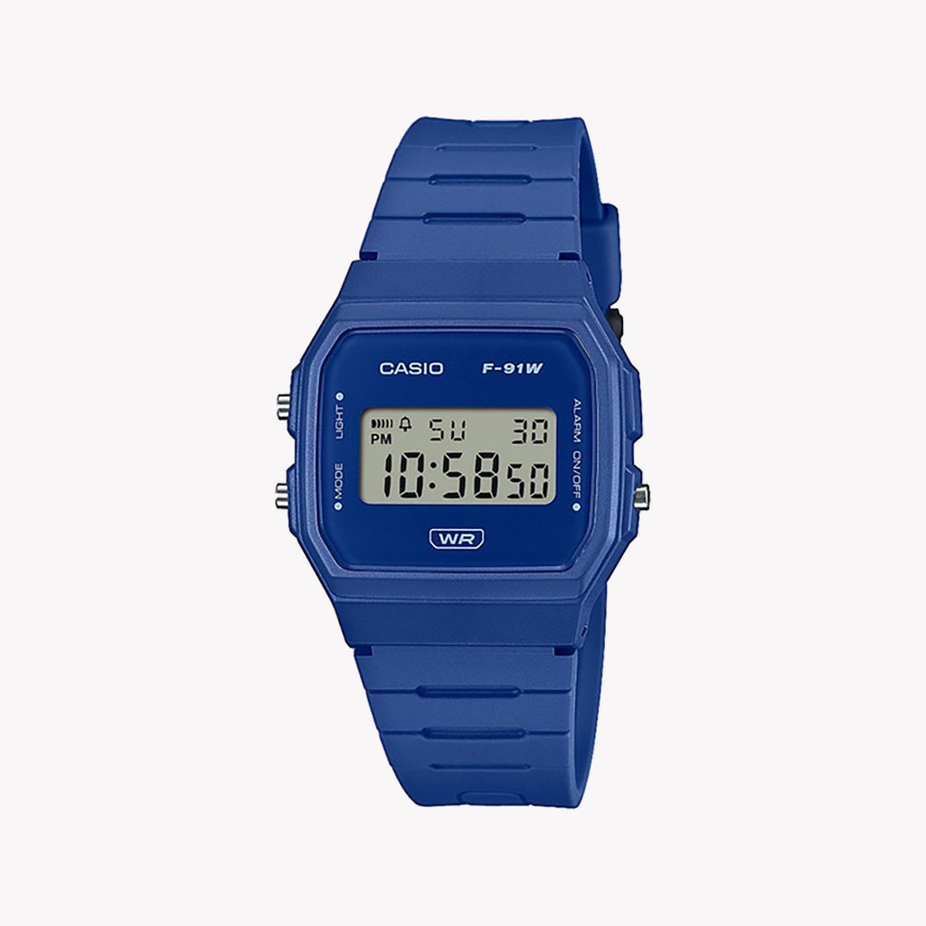 CASIO F-91WB-2A1EF TIMELESS CLASSIC - VERSATILE UNISEX DIGITAL WATCH IN BLUE RESIN BAND