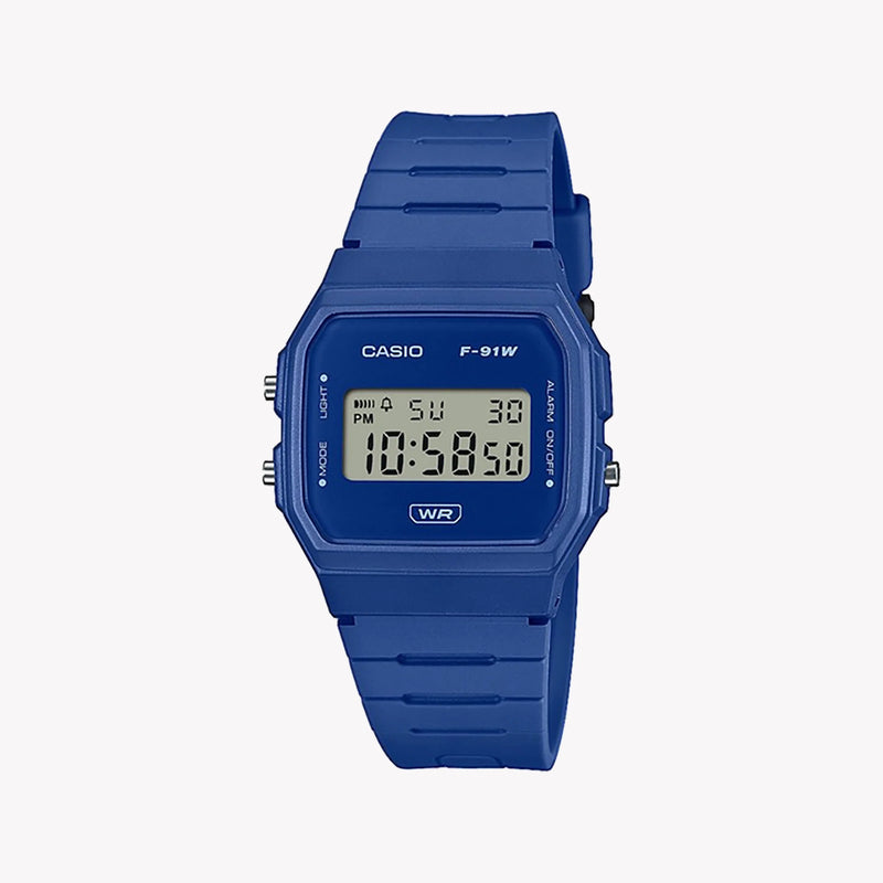 Casio Unisex Blue Resin Watch, Blue Digital | F-91wb-2a1ef by i-watch