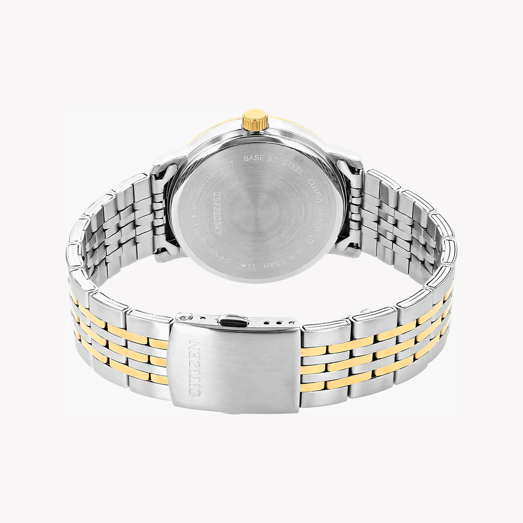 CITIZEN DZ0044-50A - ELEGANT GOLD-CASE MEN'S WATCH WITH STAINLESS STEEL BAND & WHITE DIAL-i-Watch-2