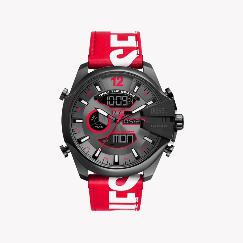 Diesel Men's Black Leather Watch, Red Band | Dz4647 by i-watch