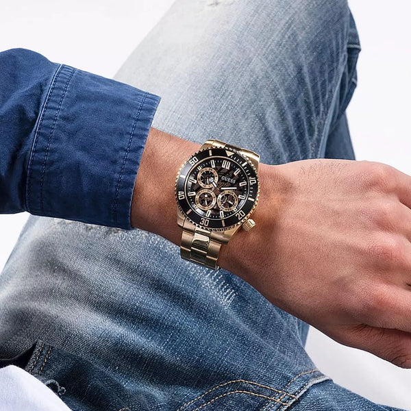 Guess Men's Gold Watch, Black Dial | Gw0488g2 by i-watch