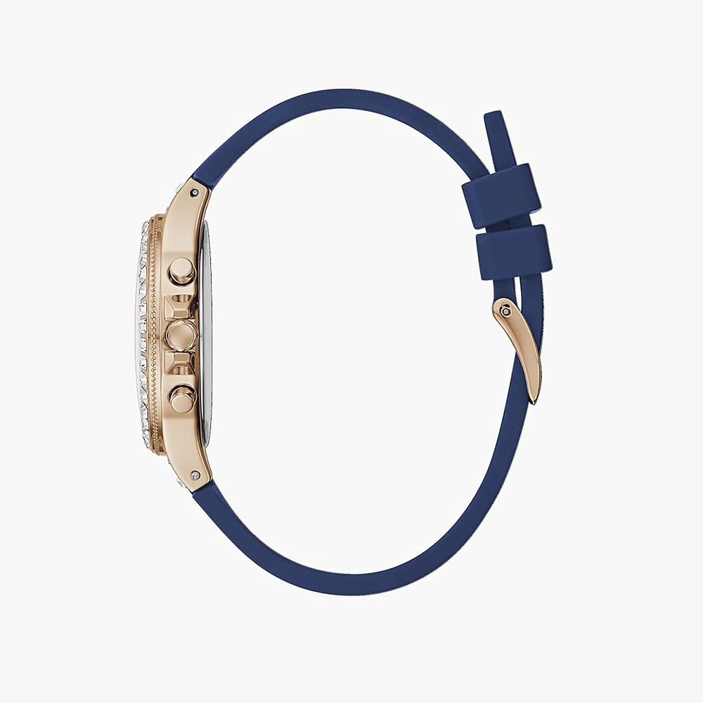 Guess Women's Gold & Blue Silicone Watch, White Dial | Gw0257l3 by i-watch