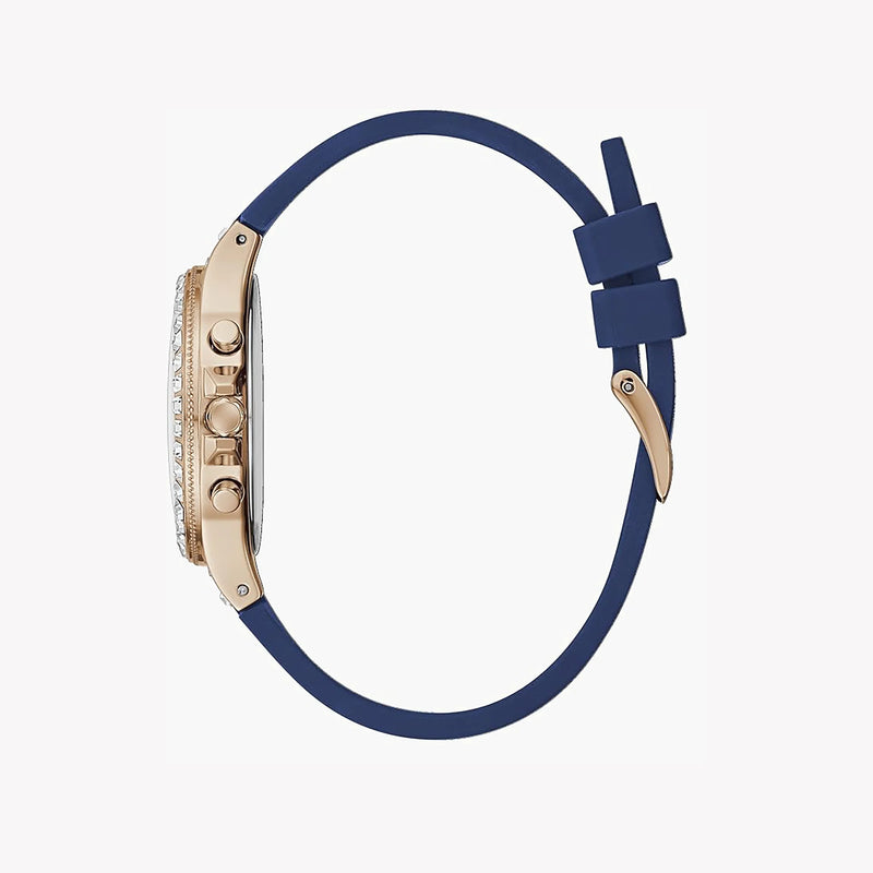 Guess Women's Gold & Blue Silicone Watch, White Dial | Gw0257l3 by i-watch