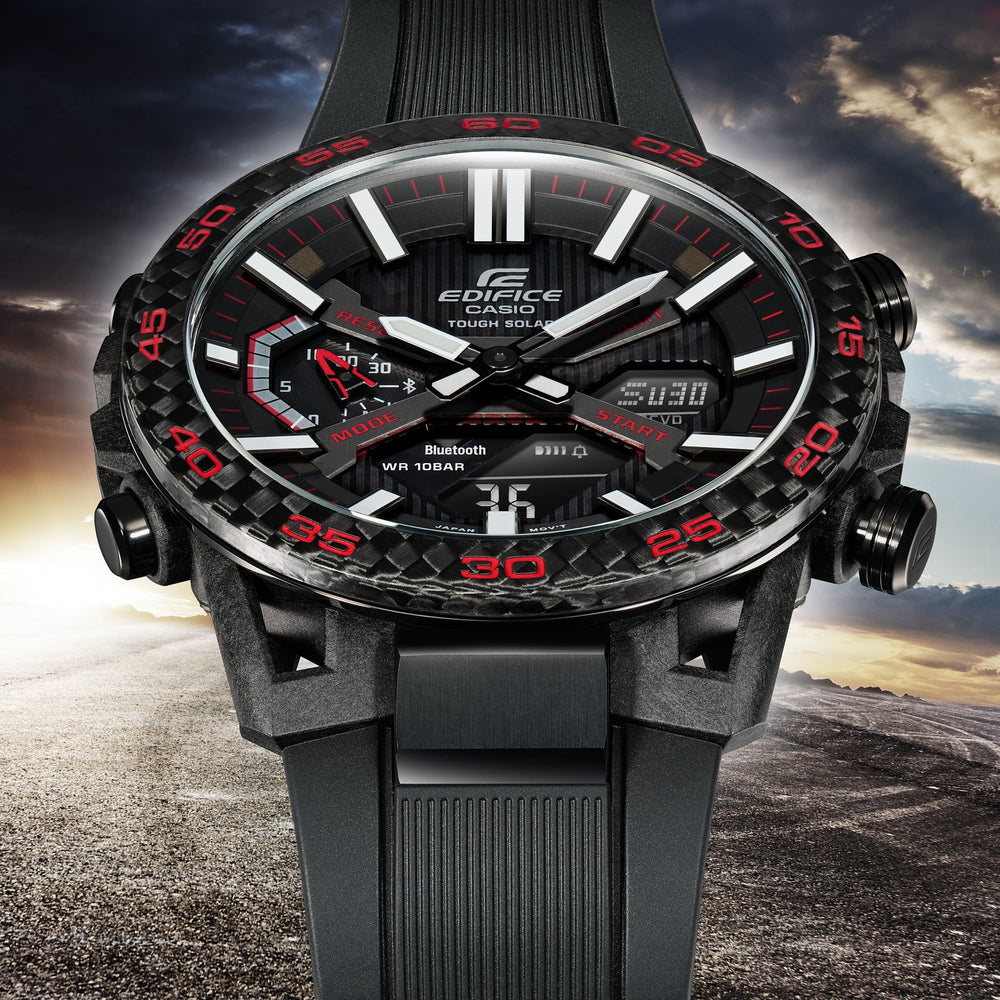 Casio Men's Black Carbon & Stainless Steel Watch | Ecb-2000pb-1a by i-watch