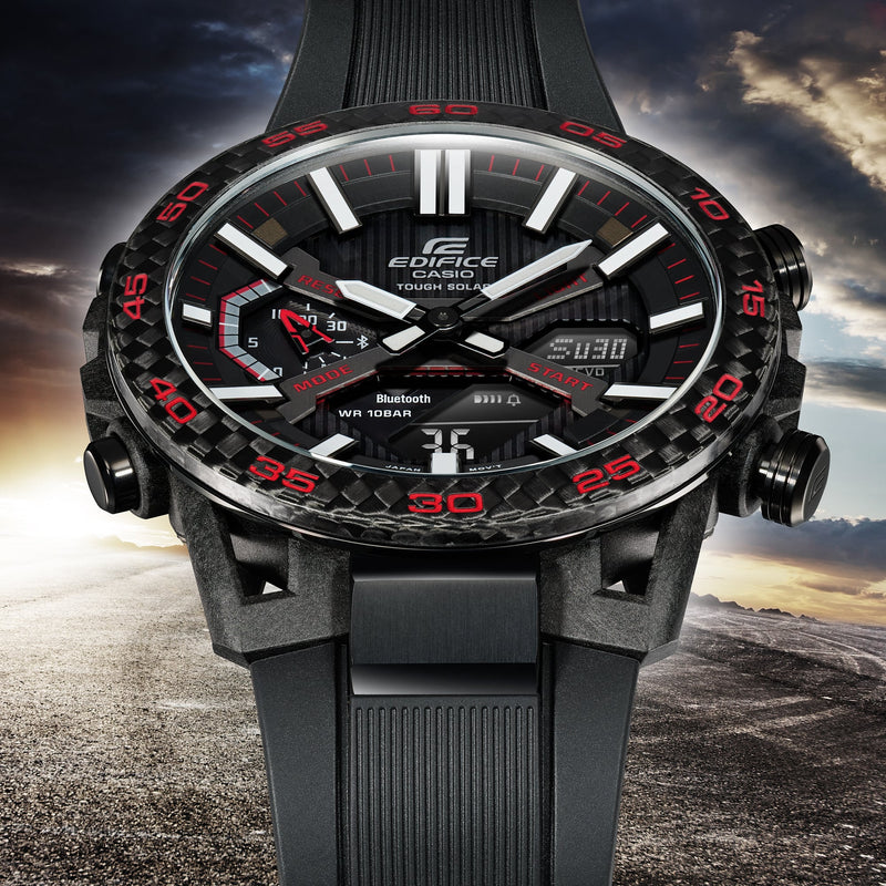 Casio Men's Black Carbon & Stainless Steel Watch | Ecb-2000pb-1a by i-watch