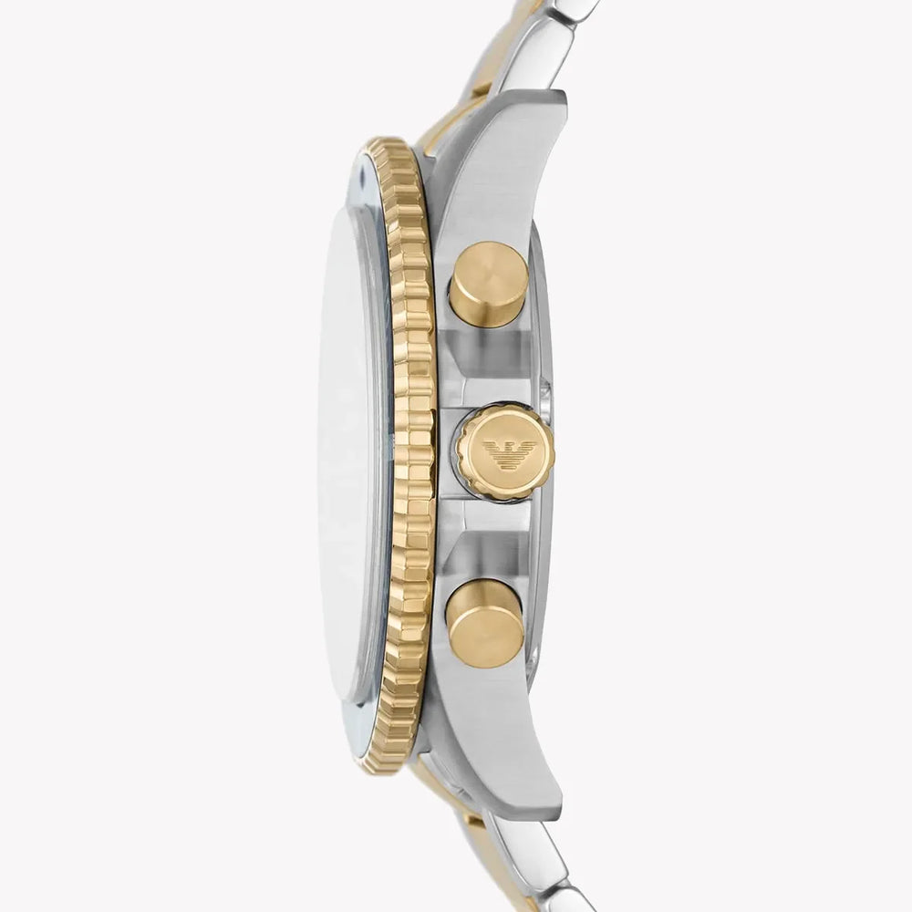 Emporio Armani Men's Silver/Gold Watch, Blue Dial | Ar11362 by i-watch