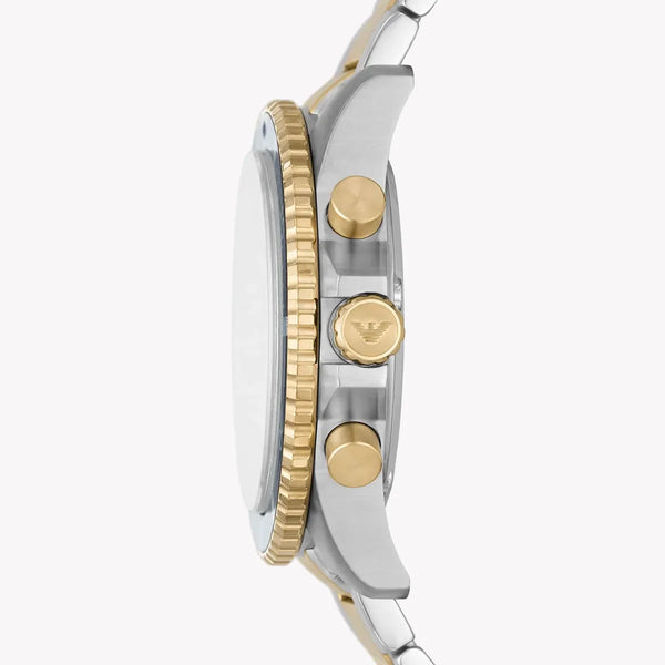 Emporio Armani Men's Silver/Gold Watch, Blue Dial | Ar11362 by i-watch