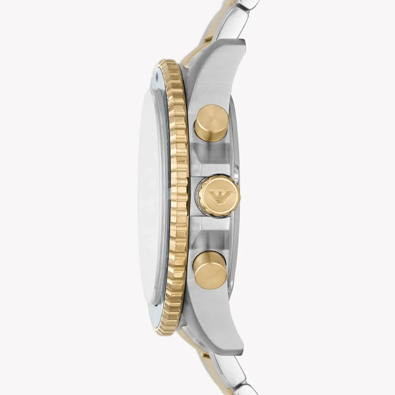 Emporio Armani Men's Silver/Gold Watch, Blue Dial | Ar11362 by i-watch