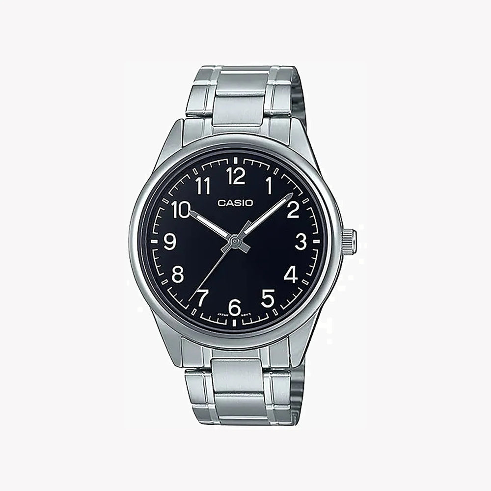 Casio Men's Silver Stainless Steel Watch, Black Dial | Mtp-V005d-1b4 by i-watch