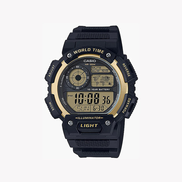 Casio Men's Black Resin Watch, Black Dial | Ae 1400wh-9avdf by i-watch