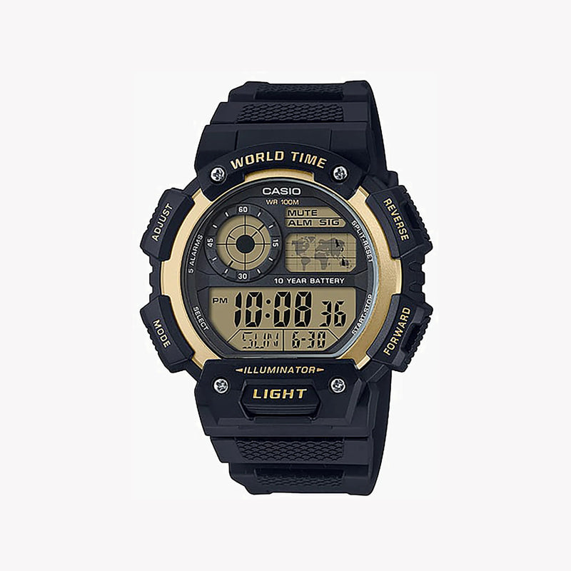 Casio Men's Black Resin Watch, Black Dial | Ae 1400wh-9avdf by i-watch