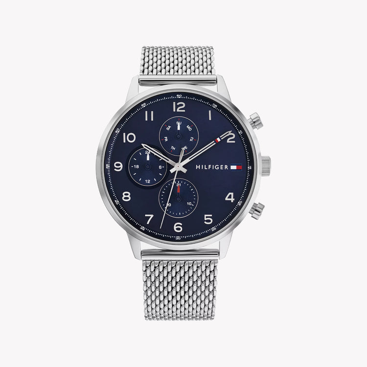 TOMMY HILFIGER 1692191 KONIG ELEGANTE HERRENUHR AUS EDELSTAHL UND BLAUEM ZIFFERBLATT i Watch