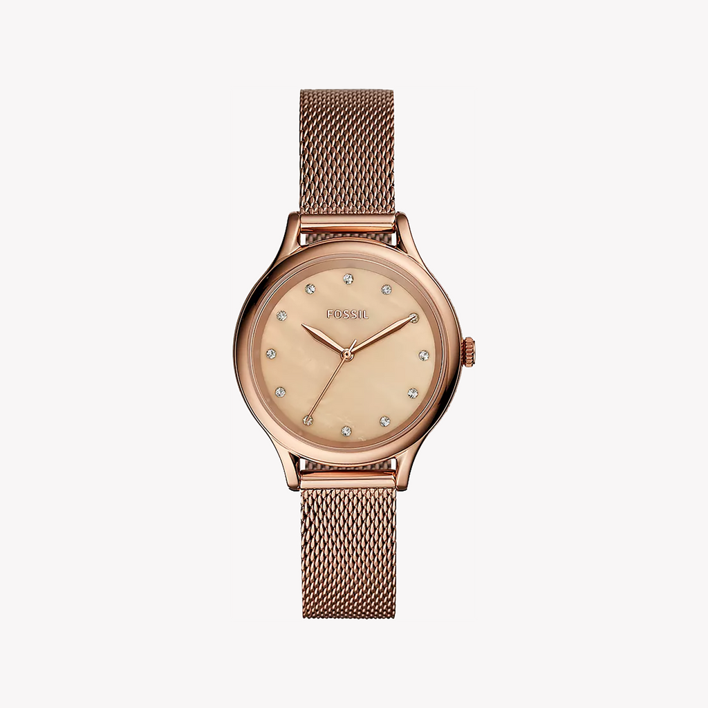 FOSSIL BQ3392 ROSE GOLD MESH - EFFORTLESS ELEGANCE WOMEN'S WATCH