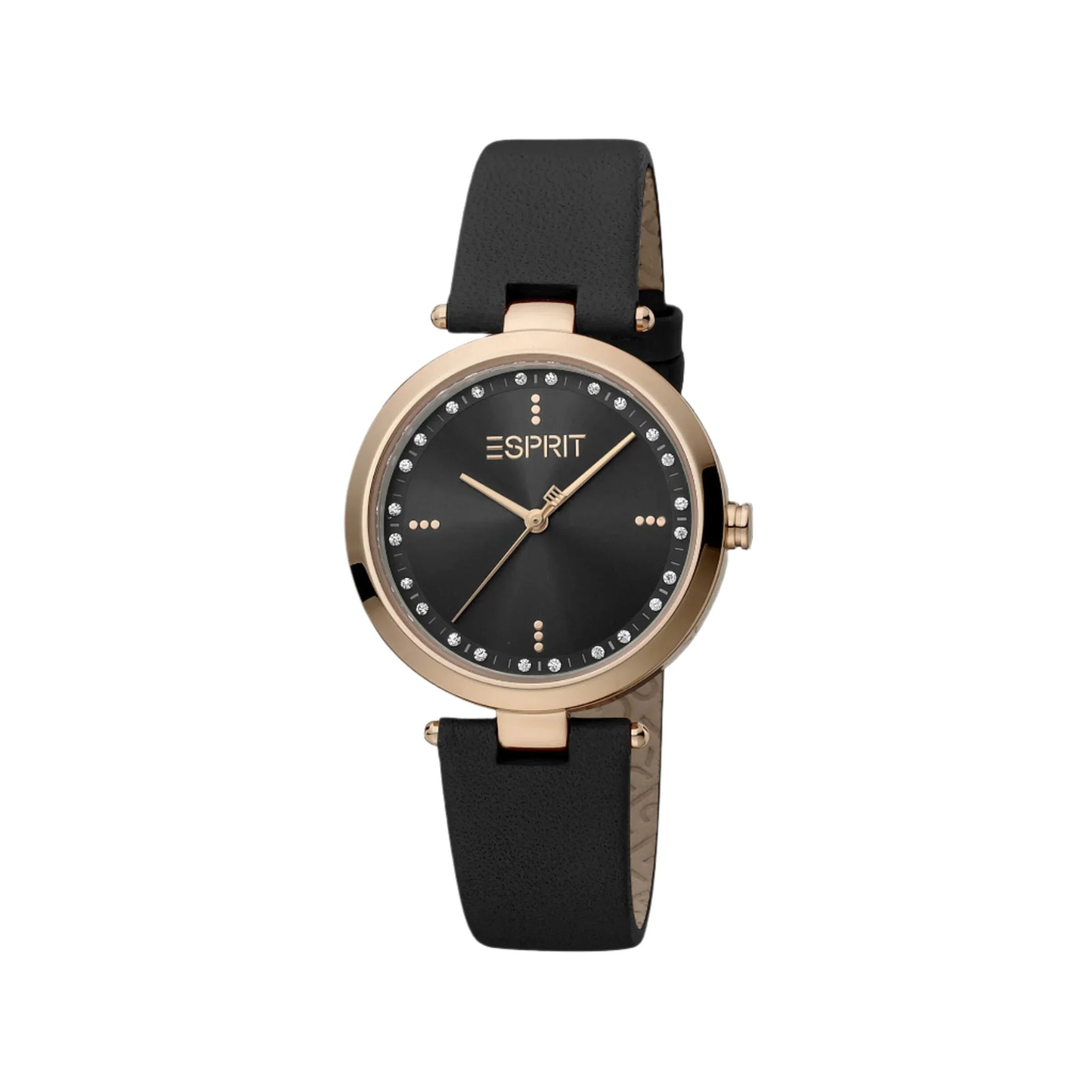 Esprit Women's Black Leather Watch, Black Dial | Es1l035m0015 by i-watch