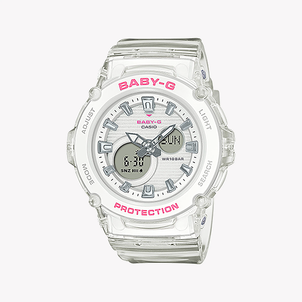Baby-G Women's White Resin Watch, Analog/Digital | Bga-270s-7adr by i-watch