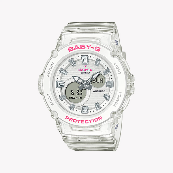 Baby-G Women's White Resin Watch, Analog/Digital | Bga-270s-7adr by i-watch
