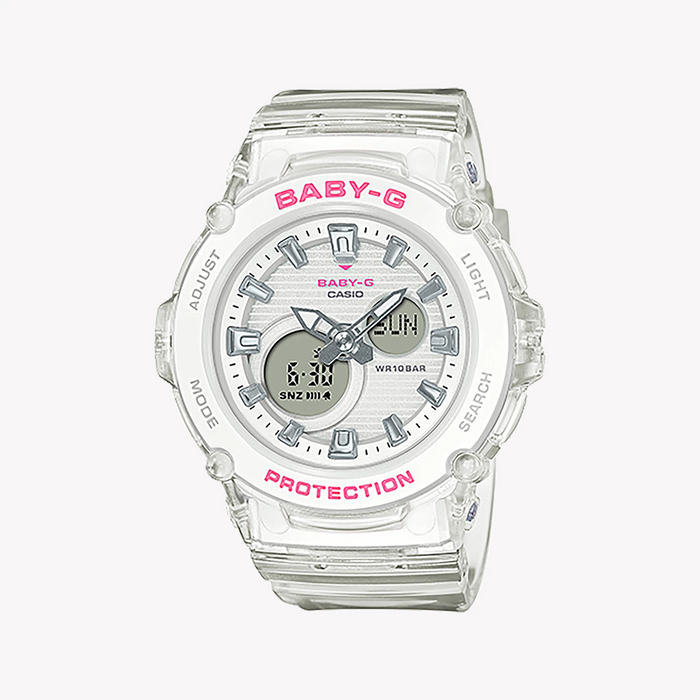 Baby-G Women's White Resin Watch, Analog/Digital | Bga-270s-7adr