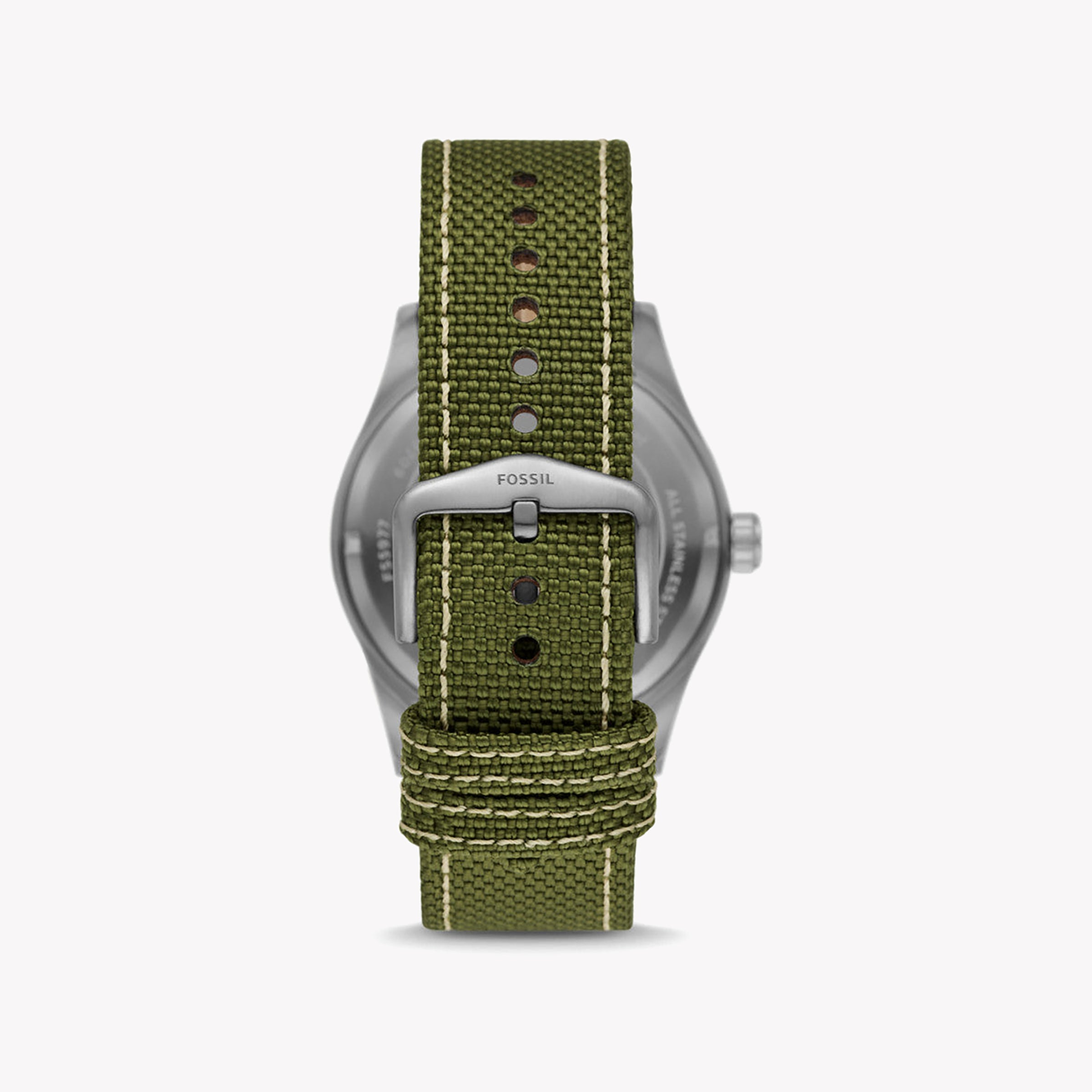 FOSSIL FS5977 SOLAR ADVENTURER - MEN'S STYLISH SILVER CASE & GREEN NYLON BAND WATCH-i-Watch-3