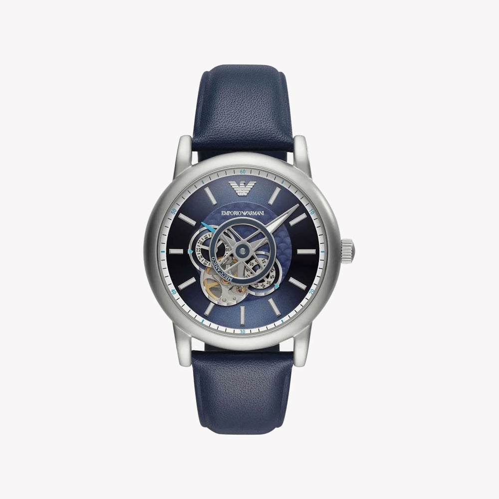 Emporio Armani Men's Blue Leather Watch, Blue Dial | Ar60011 by i-watch