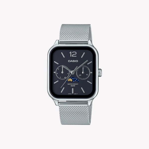 Casio Unisex Stainless Steel Watch, Silver Mesh Strap | Mtp-M305m-1ave by i-watch