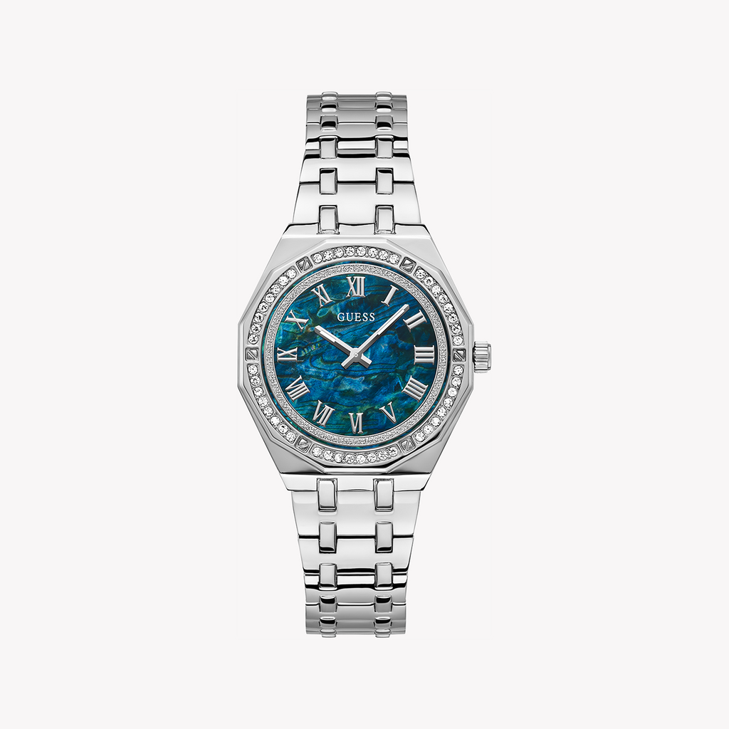 GUESS GW0770L1 - RADIANT BLUE DIAL - CHIC SILVER TIMEPIECE FOR WOMEN