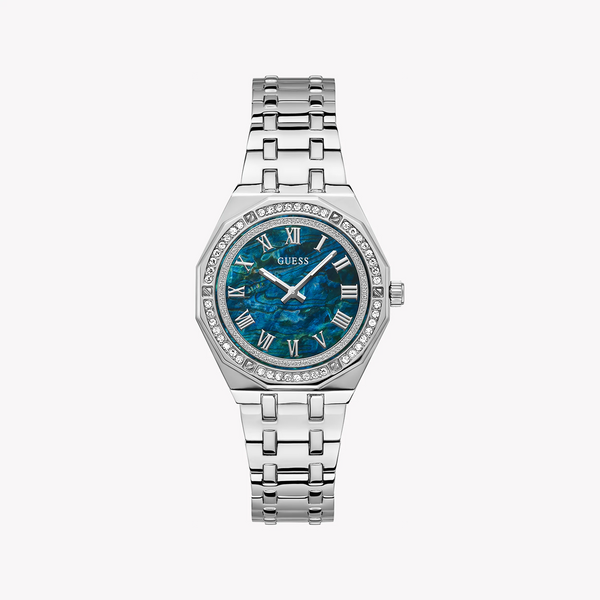 Guess Women's Silver Stainless Steel, Blue Dial | Gw0770l1 by i-watch