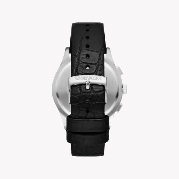 Emporio Armani Men's Silver Stainless Steel, Black Leather | Ar11530 by i-watch