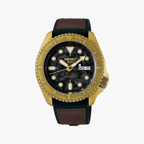 Seiko Men's Gold Stainless Steel Watch, Brown Silicone | Srpe80k1 by i-watch