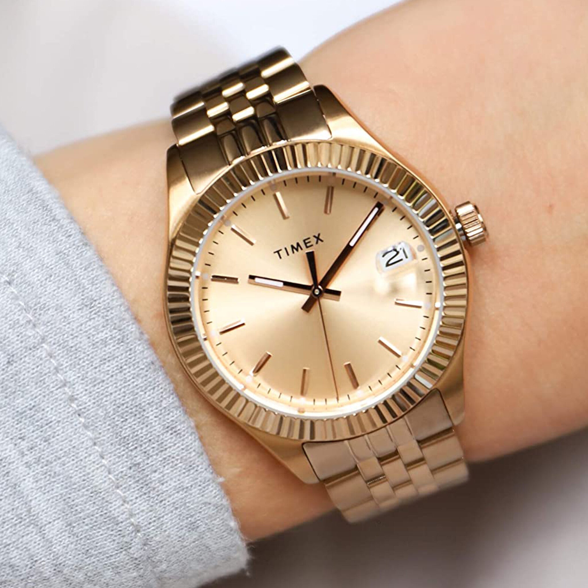Timex Women's Rose Gold Stainless Steel Watch, 34mm | TW2T86800