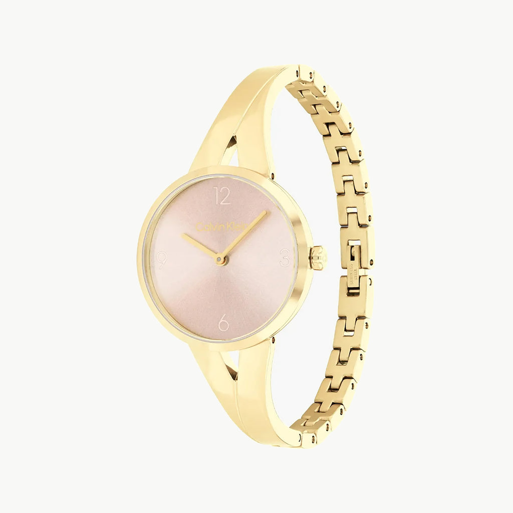CK CALVIN KLEIN NEW COLLECTION - GOLDEN ELEGANCE WOMEN'S WATCH with Soft Pink Dial-i-Watch-2