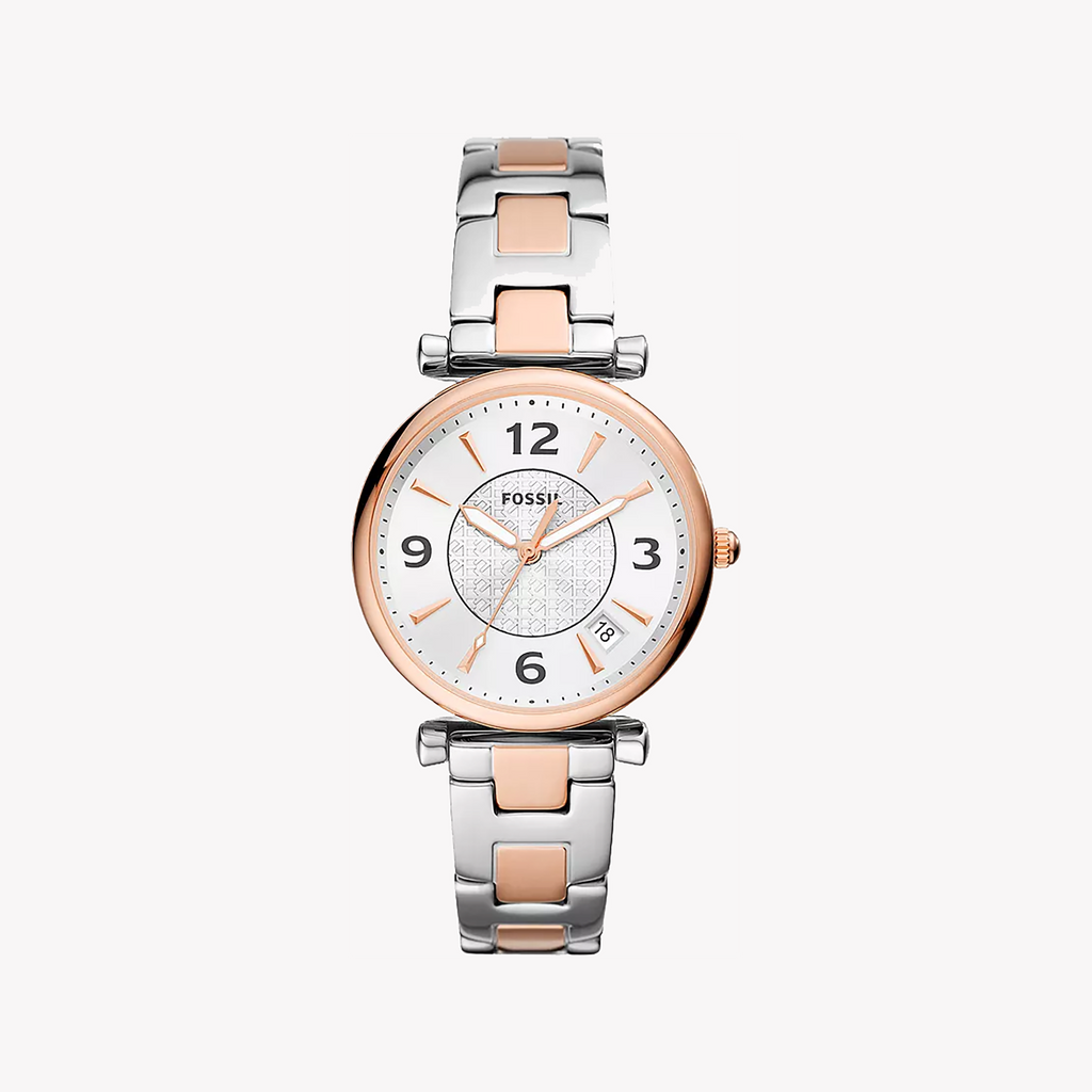 FOSSIL ES5156 ROSE GOLD TIMELESS ELEGANCE - SOPHISTICATED WOMEN'S WATCH WITH SILVER DIAL