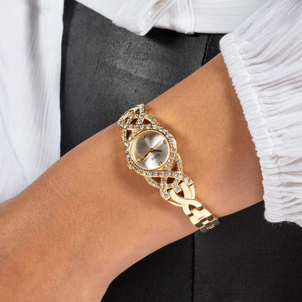 Guess Women's Gold Watch, Silver Dial | Gw0682l2 by i-watch