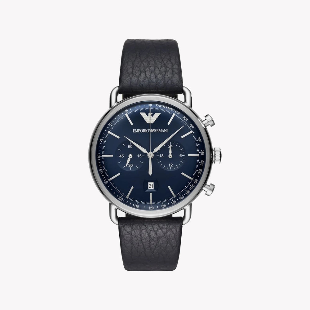 Emporio Armani Men's Silver Watch, Blue Dial | Ar11105 by i-watch