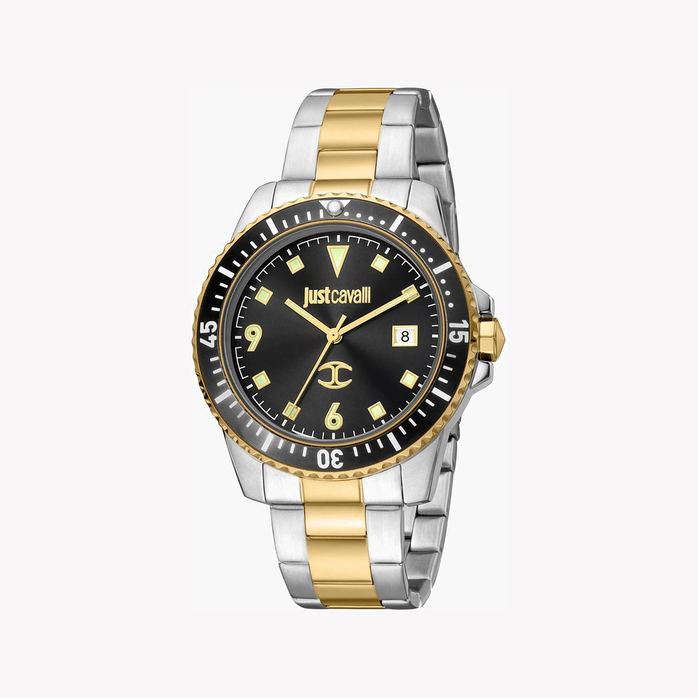 Just Cavalli Men's Two Tone Stainless Steel Watch, Black Dial | Jc1g246m0085 by i-watch