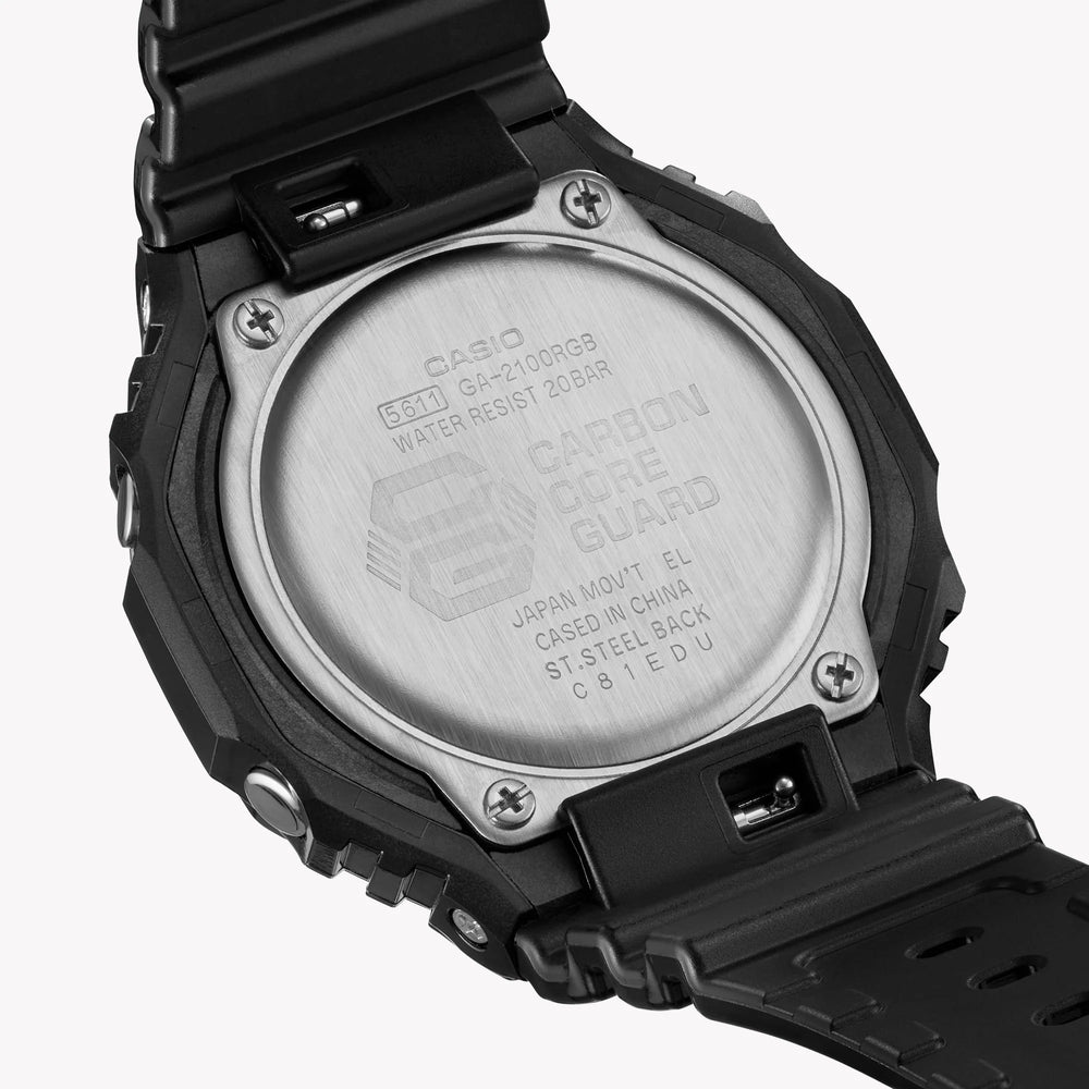 G-Shock Men's Black Resin Watch, Digital Dial | Ga-2100rgb-1adr by i-watch