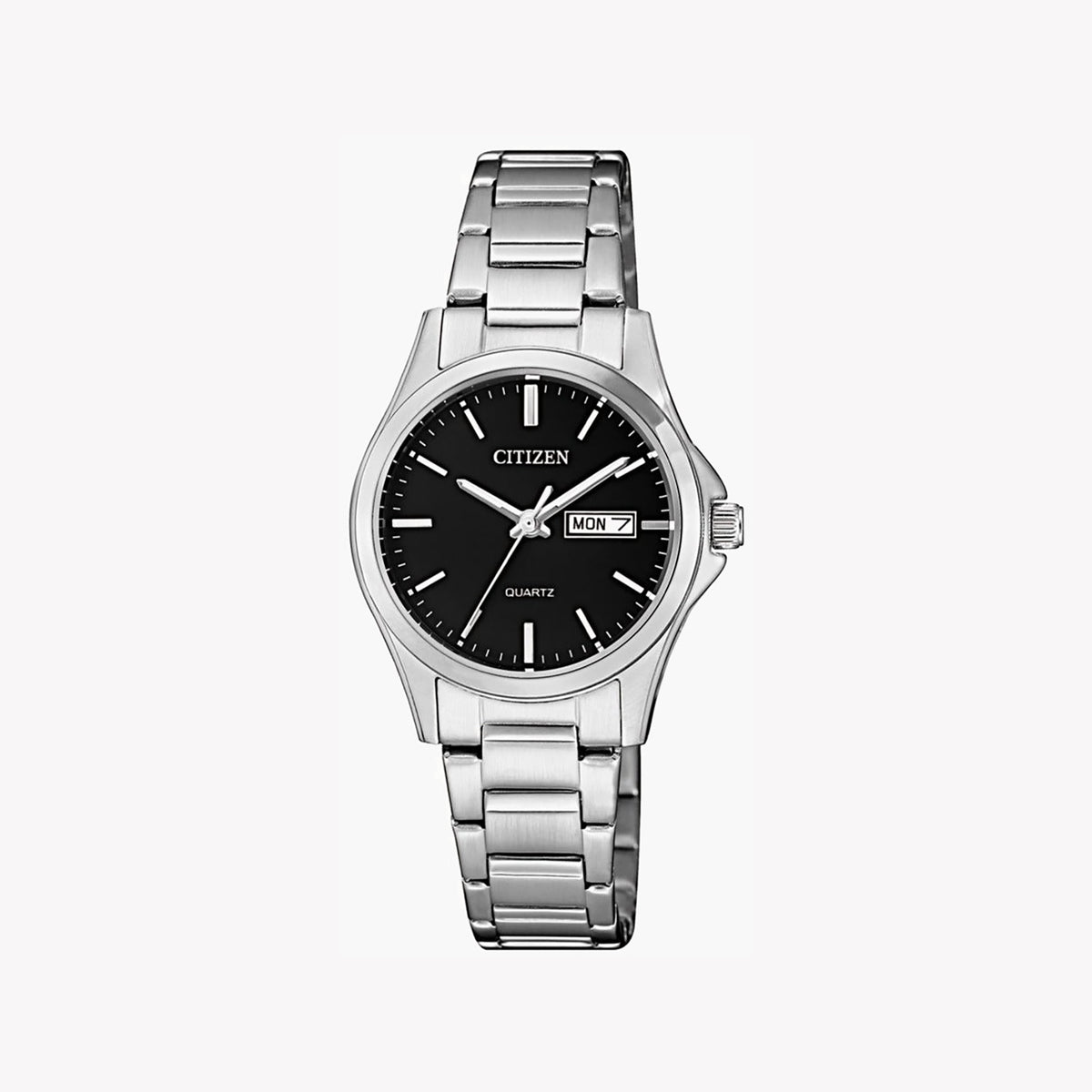 CITIZEN EQ0591-81E - ELEGANT TIMEPIECE - STUNNING BLACK DIAL & SILVER STAINLESS STEEL - WOMEN'S WATCH